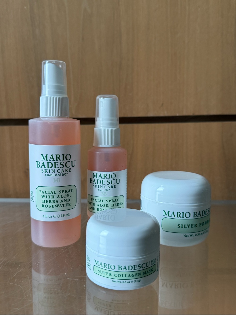 NIB Mario Badescu Rosewater Facial Sprays with Collagen Mask & Silver Powder